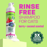 TropiClean Berry + Coconut Deep Cleanse No Rinse Cat Shampoo, 7.4oz