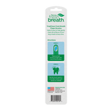 TropiClean Fresh Breath Dog Finger Toothbrush, image of back of package