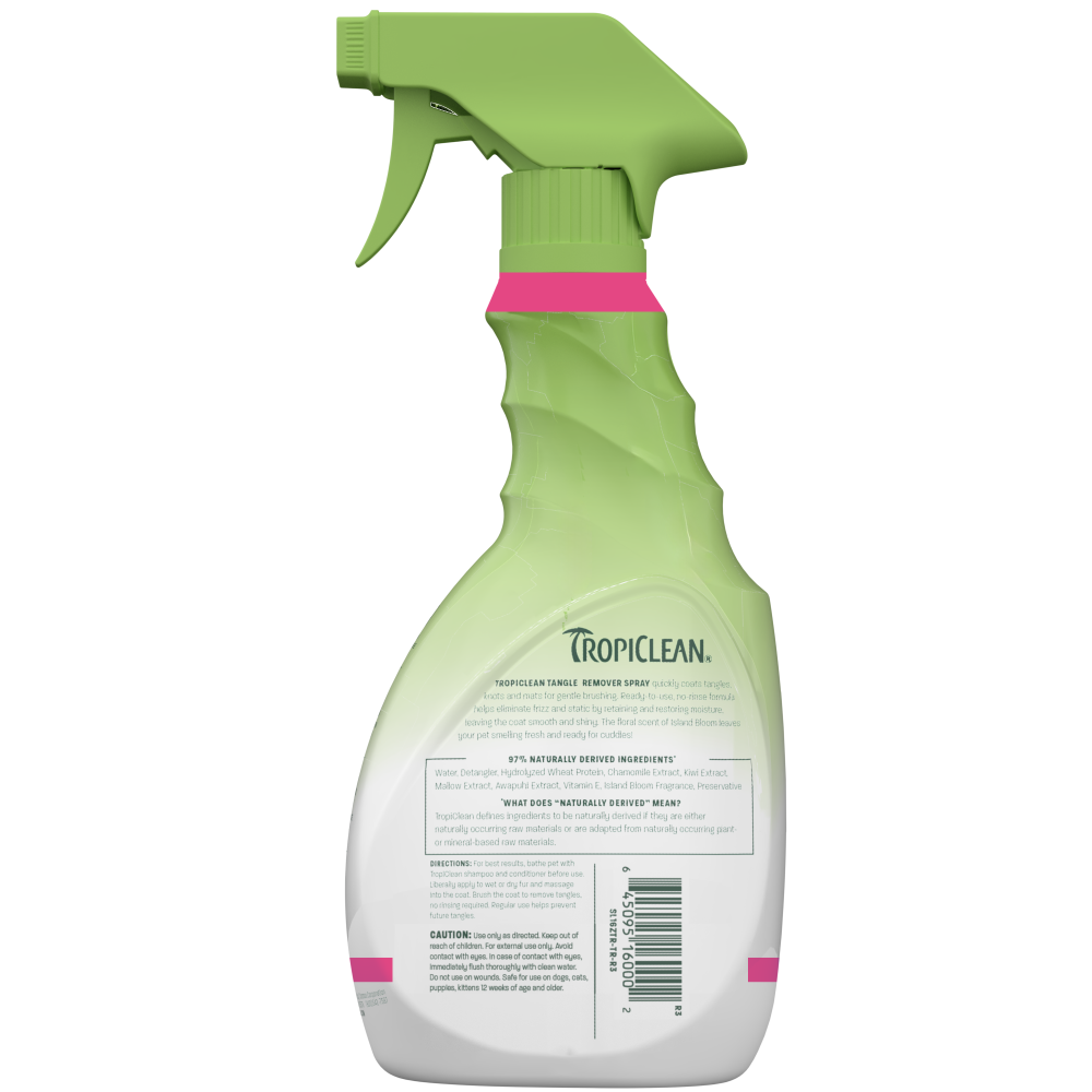 TropiClean tangle remover bottle back