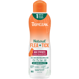 TropiClean Natural Flea and Tick Maximum Strength Shampoo for Dogs, image of front of bottle