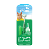 TropiClean Fresh Breath Plaque & Tartar Control Kit for Cats, front of packaged kit