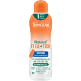 TropiClean Natural Flea + Tick Soothing Shampoo for Dogs, image of front of bottle