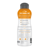 TropiClean Perfect Fur Thick Double Coat Shampoo for Dogs, back of 16oz bottle
