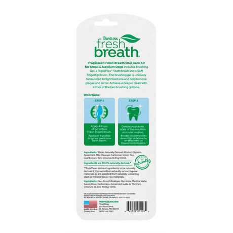 TropiClean Fresh Breath Plaque & Tartar Control Kit for Small & Medium Dogs