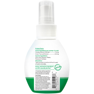 TropiClean Fresh Breath Dog Dental Water Additive Concentrate, image of back of bottle