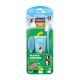 Fresh Breath Enticers Peanut Butter & Honey Tartar Control Dog Dental Kit, front of kit package