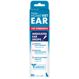 TropiClean HomeVet Medicated Dog Ear Drops, front of 2oz package