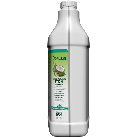 TropiClean Oatmeal & Tea Tree Medicated Itch Relief Shampoo for Pets, 1 gal