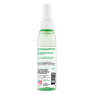 TropiClean Fresh Breath Oral Care Spray for Pets, image of back of bottle