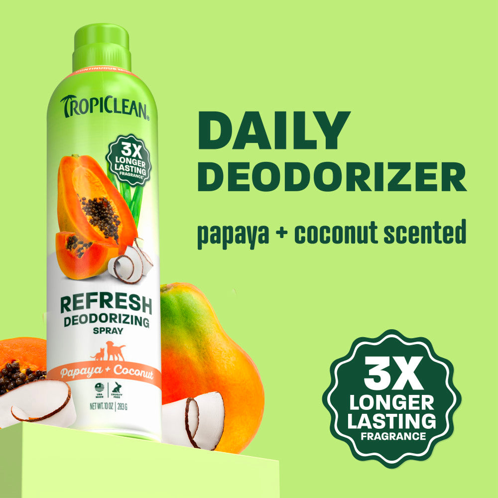 TropiClean Papaya + Coconut Deodorizing Pet Spray, 10oz