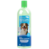 TropiClean Fresh Breath Max Strength Dental Water Additive for Dogs, front image of 33.8oz bottle