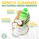 TropiClean Gentle Coconut Hypoallergenic Puppy and Kitten Shampoo bottle with ingredients labeled on a white background