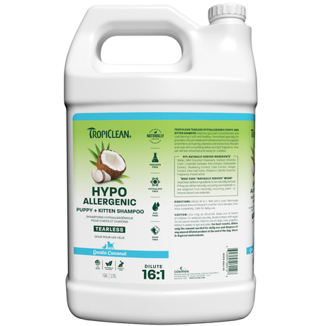 TropiClean Hypoallergenic Shampoo 1 gallon bottle front