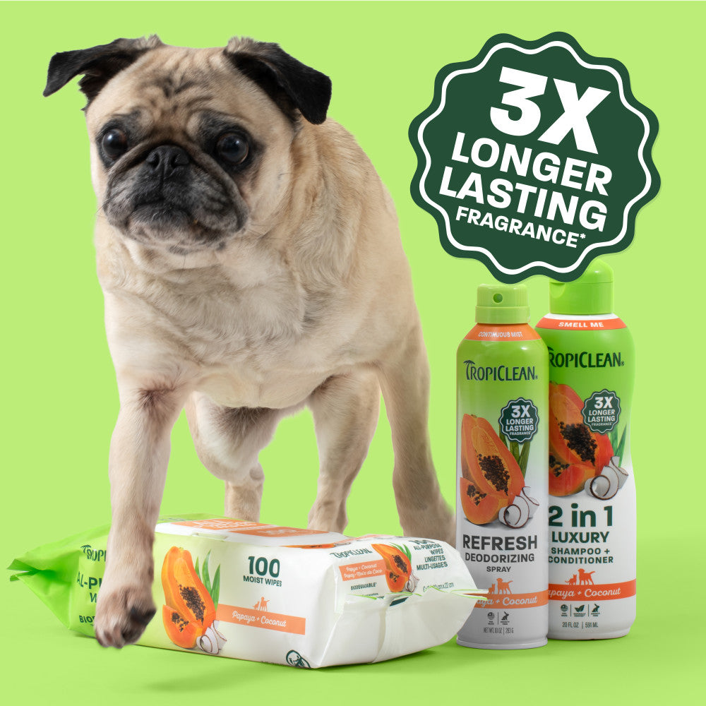 TropiClean Dog Grooming Kit, Papaya Pamper Pack