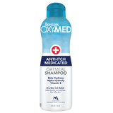 TropiClean OxyMed Medicated Anti Itch Shampoo for Pets, front of 20oz bottle