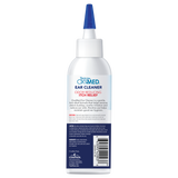 TropiClean OxyMed Ear Cleaner for Dogs and Cats, back of blue and white bottle