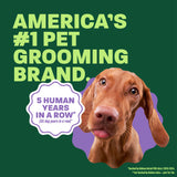 Vizsla head popping out. Text, "Americans #1 Pet grooming brand".