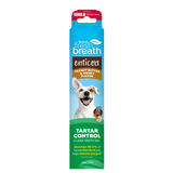 Fresh Breath Enticers Peanut Butter & Honey Tartar Control Dog Toothpaste by TropiClean, front of 2oz package.