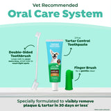 TropiClean Fresh Breath Peanut Butter Oral Care Kit for Dogs & Cats with toothpaste, toothbrush, and finger brush