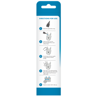 TropiClean HomeVet Enzymatic Ear Wash for Cats & Dogs, back of package with Instructions