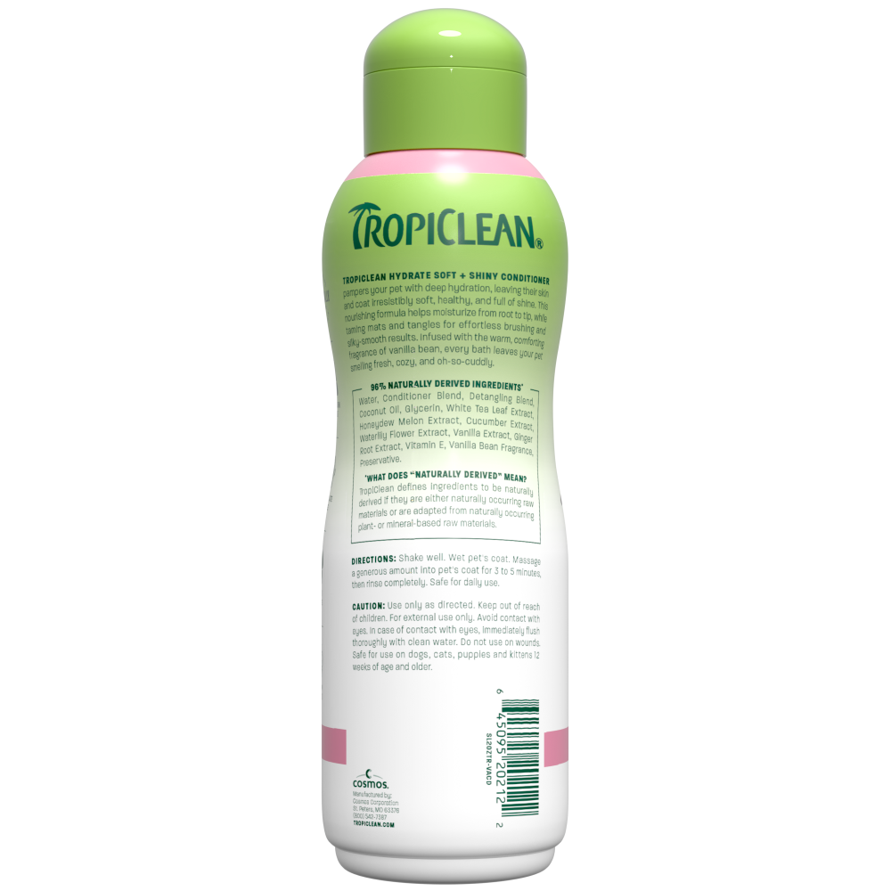 TropiClean Vanilla conditioner bottle back