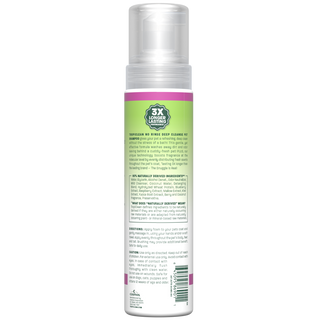 TropiClean waterless shampoo bottle back.