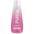 TropiClean PURE Raindrop Kisses Tearless Plant-Based Puppy Shampoo, front of 22oz bottle