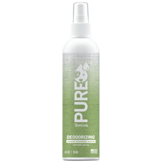 TropiClean PURE Sweet Meadow Deodorizing Spray for Dogs and Cats, front view of 8oz spray bottle