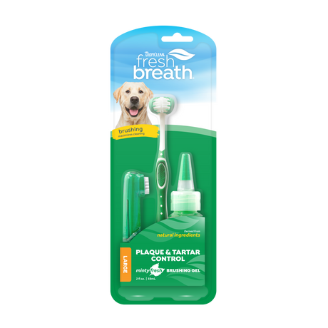 Fresh Breath by TropiClean Oral Care Kit for Small and Large Dogs, image of front of package