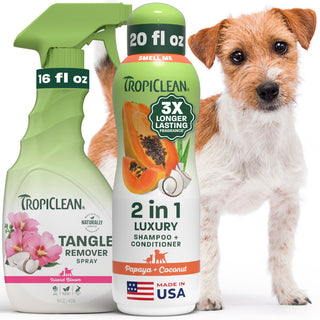 TropiClean tangle removed and papaya shampoo