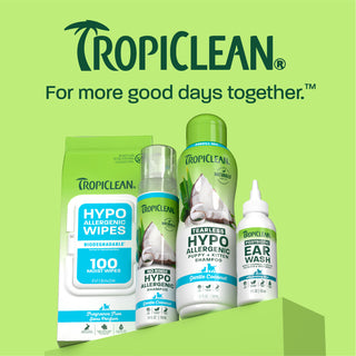 TropiClean hypo line up on light green background.