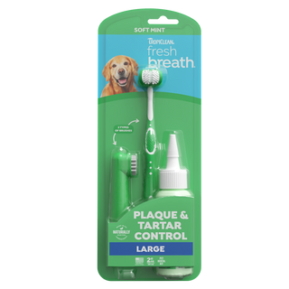 TropiClean Fresh Breath large dog gel kit front