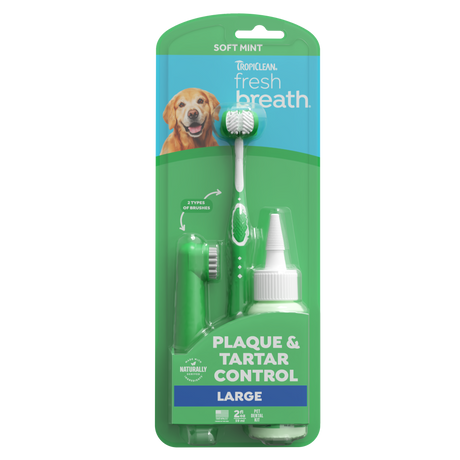 TropiClean Fresh Breath large dog gel kit front