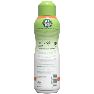 TropiClean Papaya + Coconut Pet Shampoo & Conditioner, 3X Back bottle on white background.