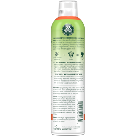 TropiClean papaya deodorizing spray bottle back