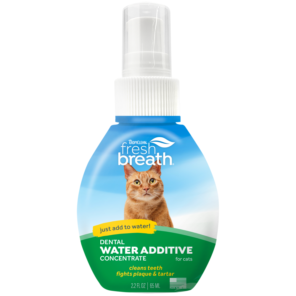 TropiClean Fresh Breath Cat Dental Water Additive Concentrate, image of front of bottle