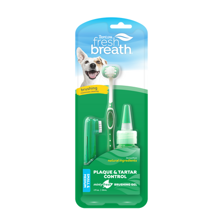 Fresh Breath by TropiClean Oral Care Kit for Small and Medium Dogs, image of front of package