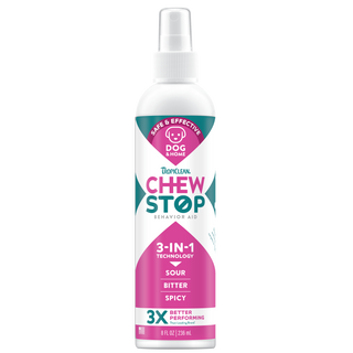TropiClean Chew Stop Behavior Aid Dog & Home Spray, image of front of spray bottle
