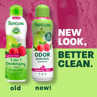 TropiClean Raspberry + Lime Odor Control Pet Shampoo, 20oz - Lined Cap