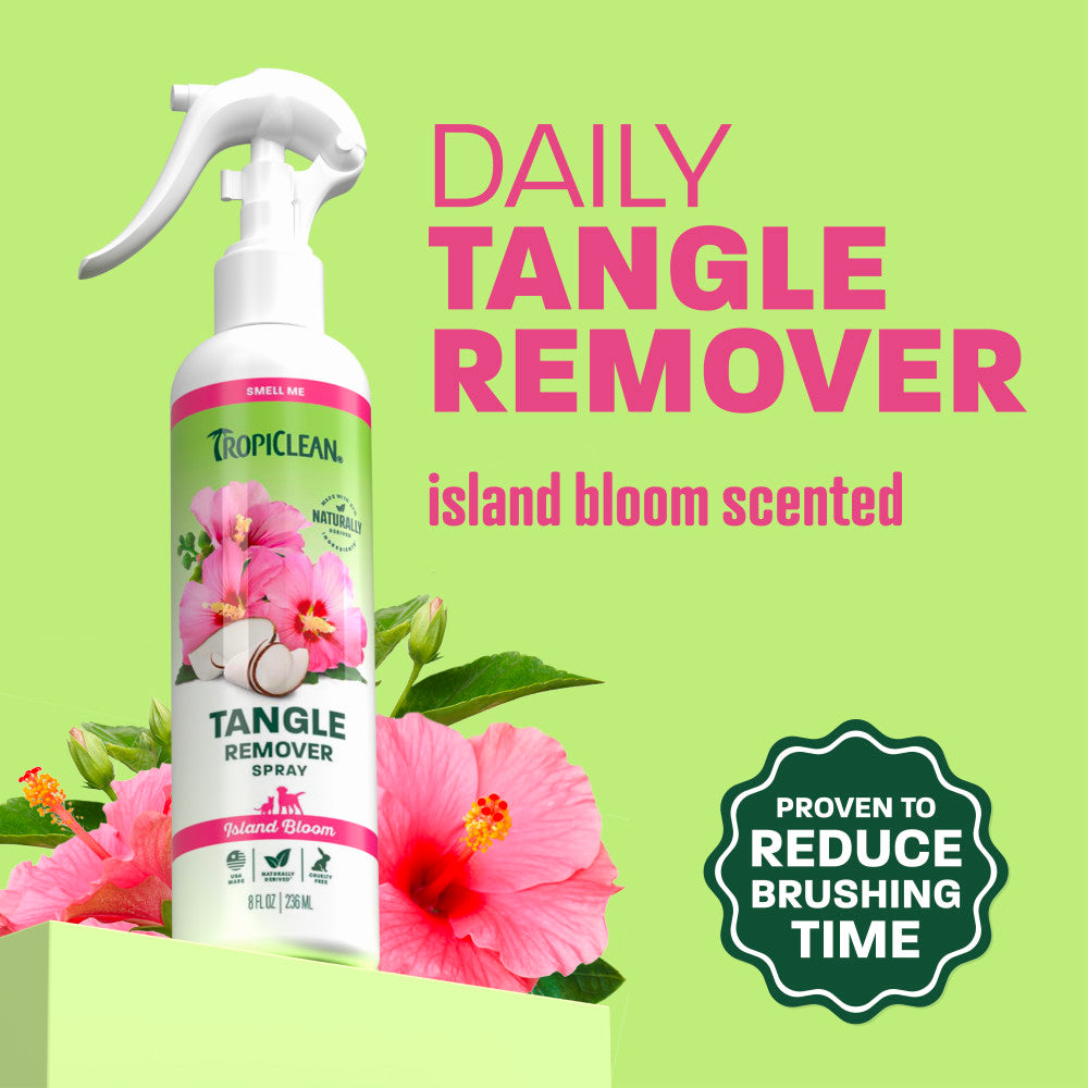 TropiClean Island Bloom Tangle Remover Pet Spray, 8oz