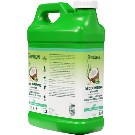 TropiClean Aloe & Coconut Deodorizing Shampoo for Pets, 2.5 gal