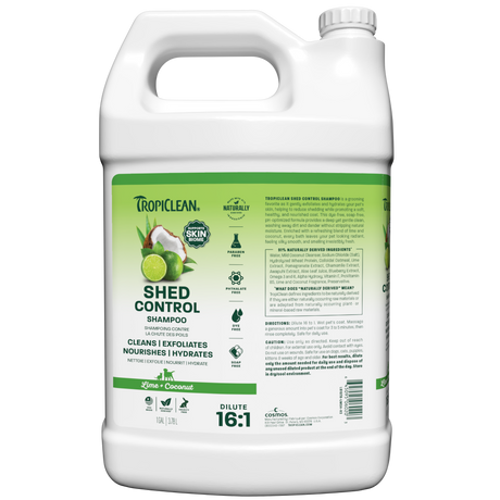 TropiClean Shed control Shampoo 1 gallon bottle front