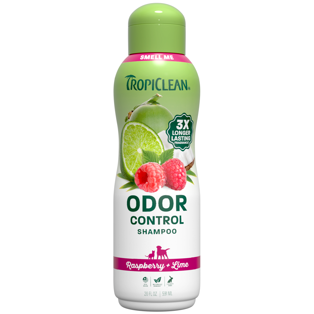 TropiClean Raspberry + Lime Odor Control Pet Shampoo, 20oz