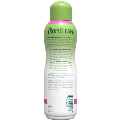 TropiClean berry shampoo bottle back