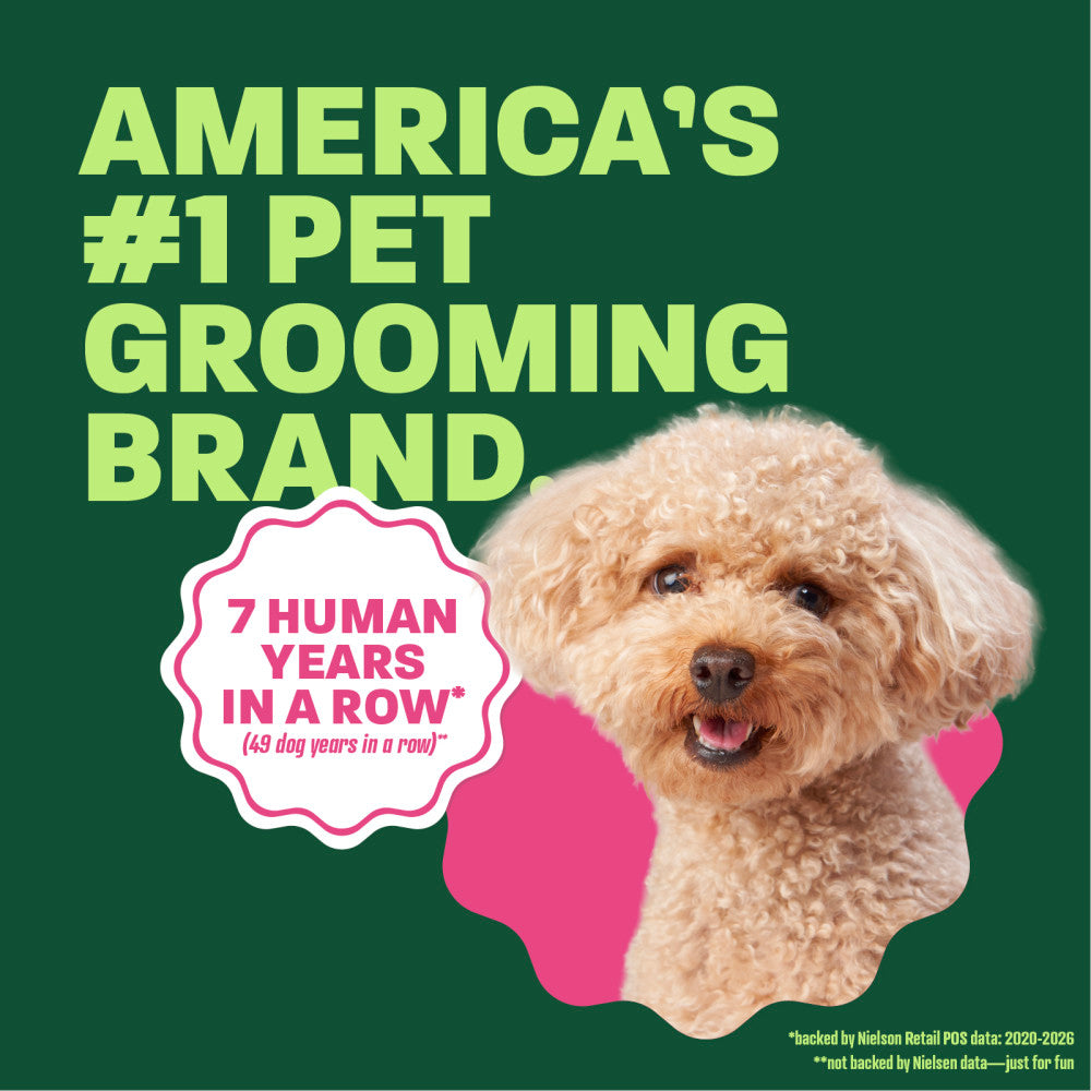Doodle head popping out. Text, "Americans #1 Pet grooming brand".