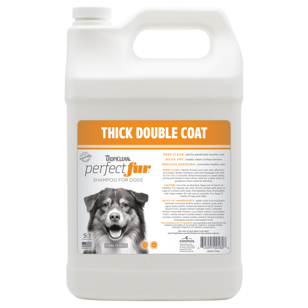 TropiClean PerfectFur Shedding Control Dog Shampoo for Thick