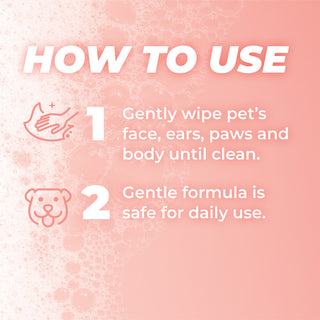 TropiClean PURE Hypoallergenic Plant-Based Wipes for Dogs & Cats, instructions on how to use