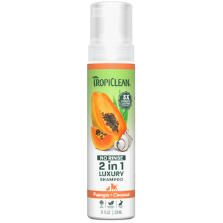 TropiClean Papaya +  Coconut No Rinse Pet Shampoo, 7.4oz