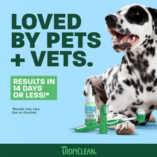 TropiClean Fresh Breath Soft Mint Plaque & Tartar Control Kit for Small/Med Dogs, 2oz