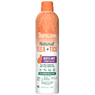 TropiClean Natural Flea + Tick Cat + Home Easy Mist Spray, image of front of bottle